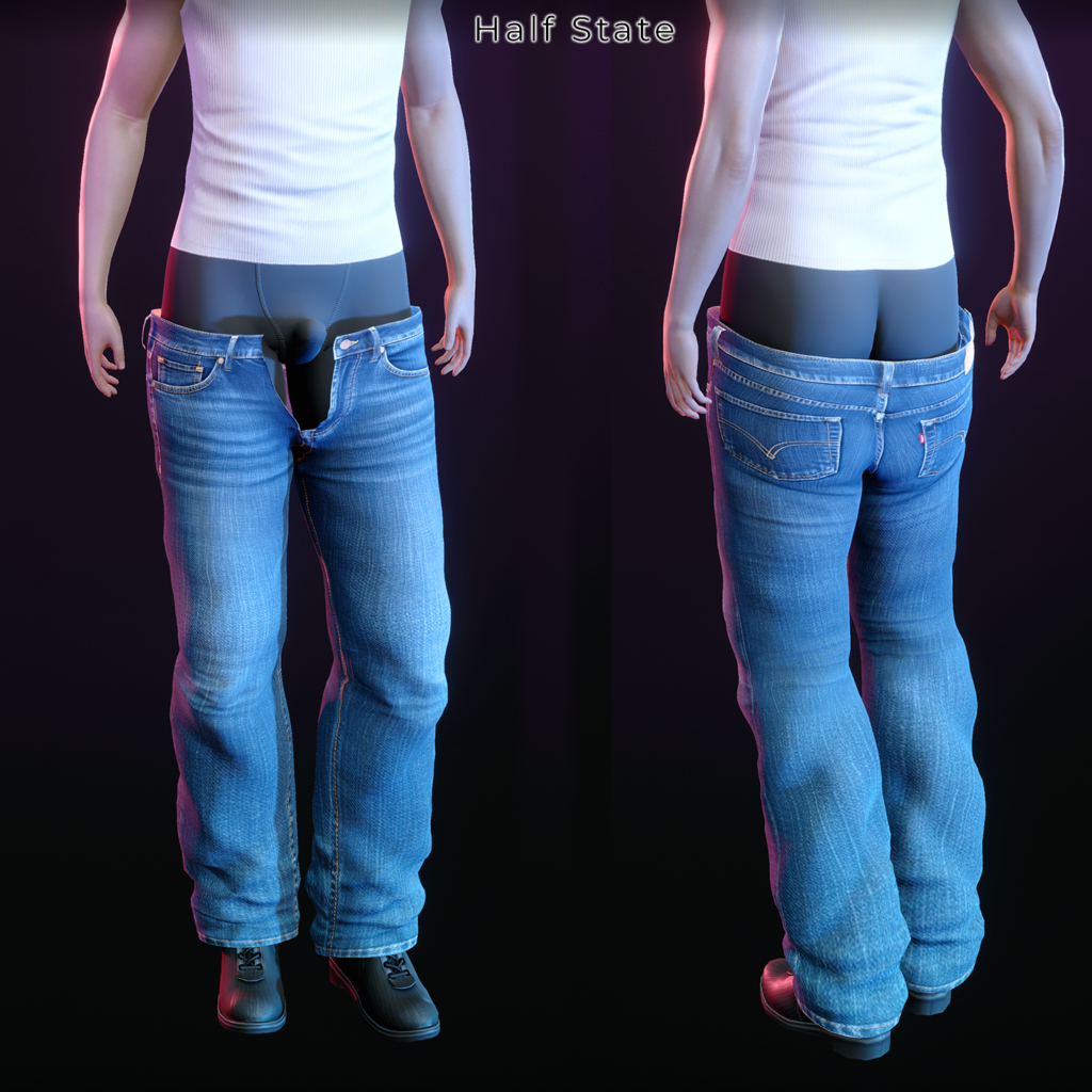 Men Comfy Jeans honey select 2 half state pulled down preview