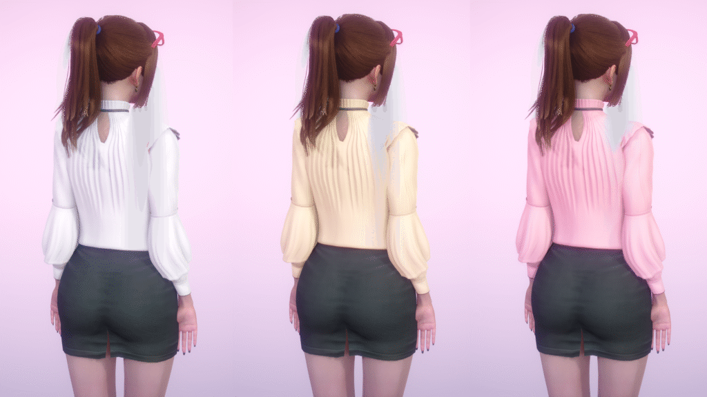 Pleatead Daisy Blouse Back View