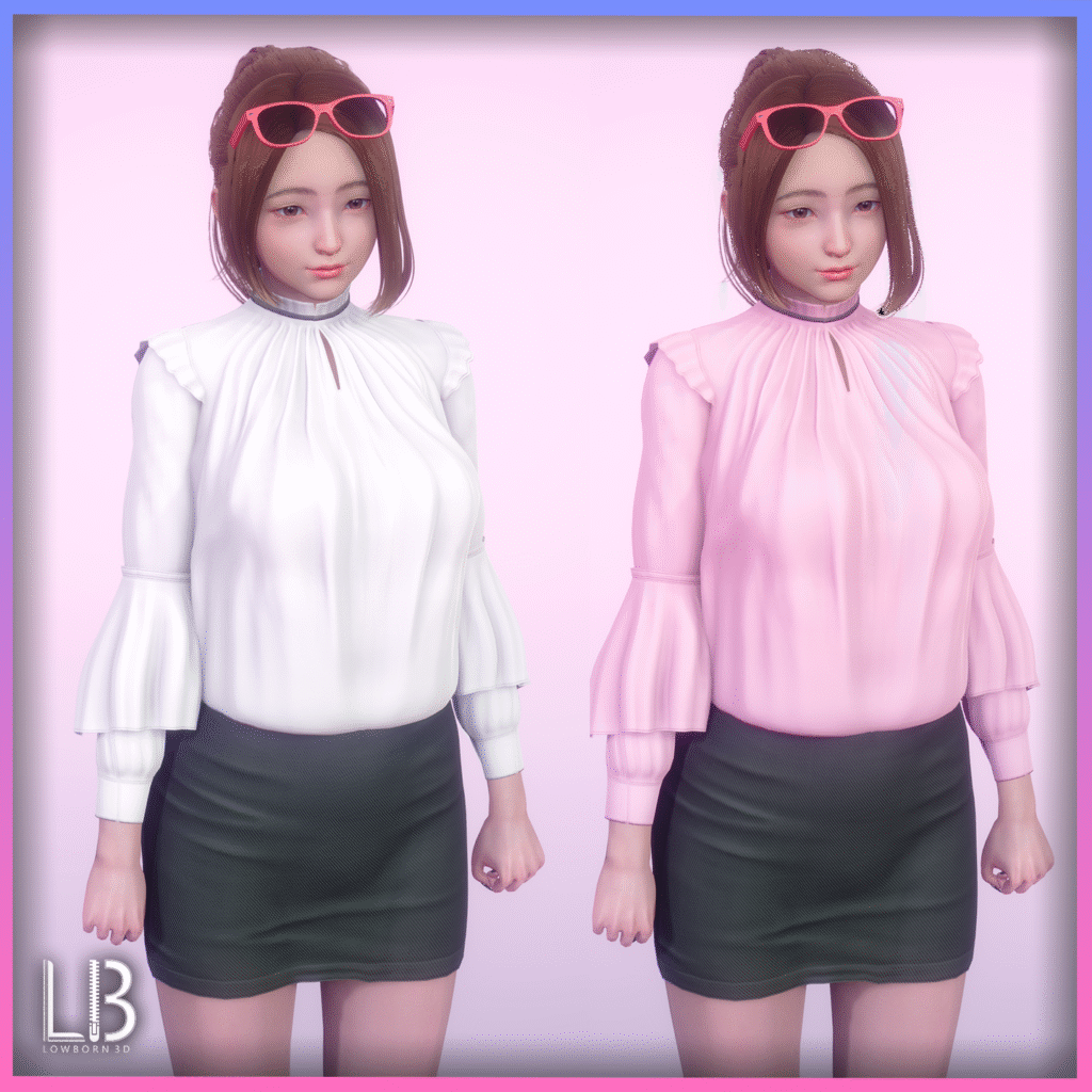 Pleated Daisy Blouse for Honey Select 2