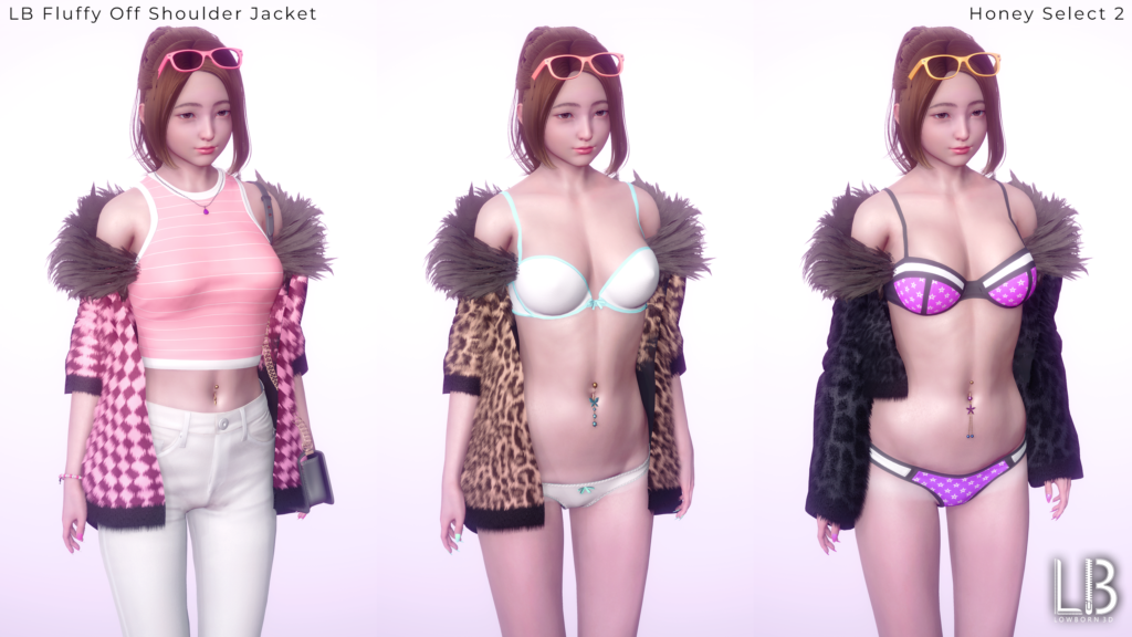 Fluffy Off Shoulder Jacket Front View