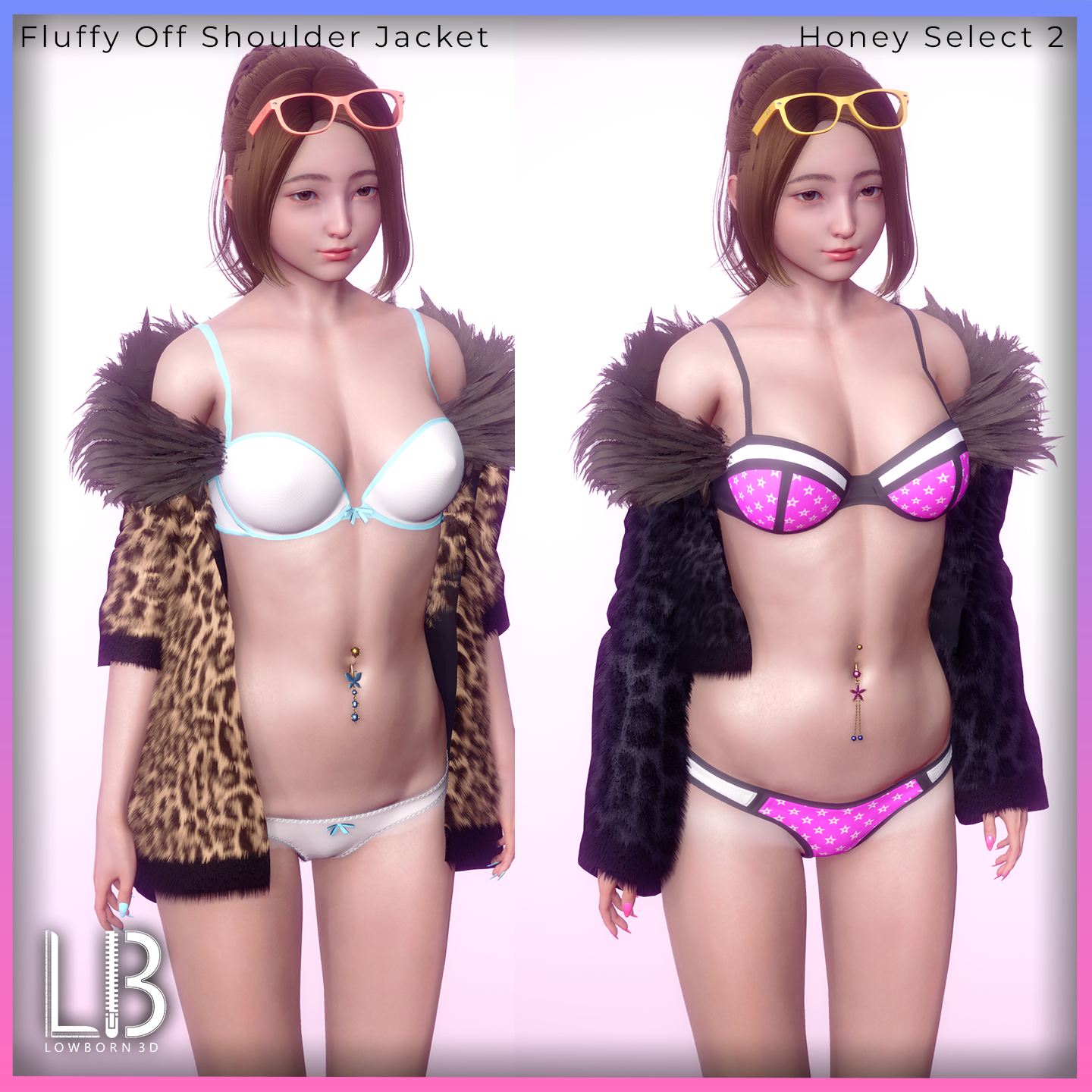 Fluffy Off Shoulder Jacket – Honey Select 2 Clothing Mod